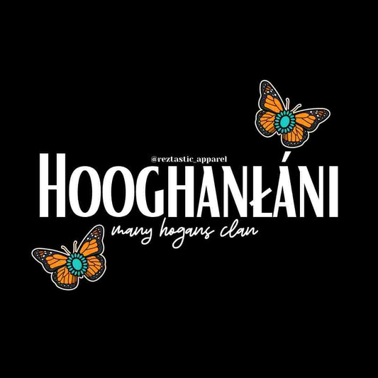 Hooghanłáni- Many Hogan Clan- Cluster Butterflies- T-Shirt