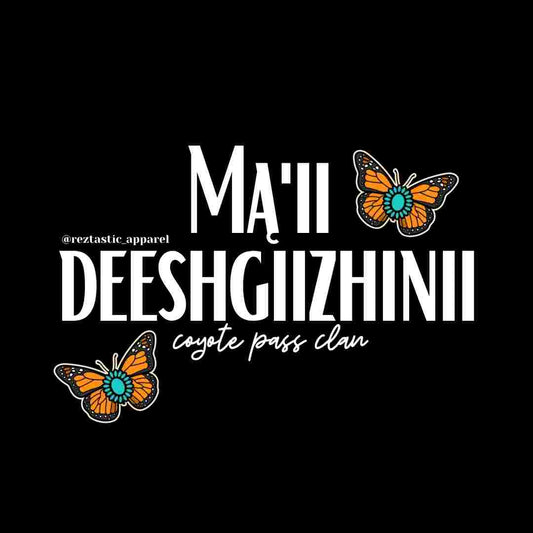 Mą'ii Deeshgiizhinii- Coyote Pass Clan- Cluster Butterflies- T-Shirt