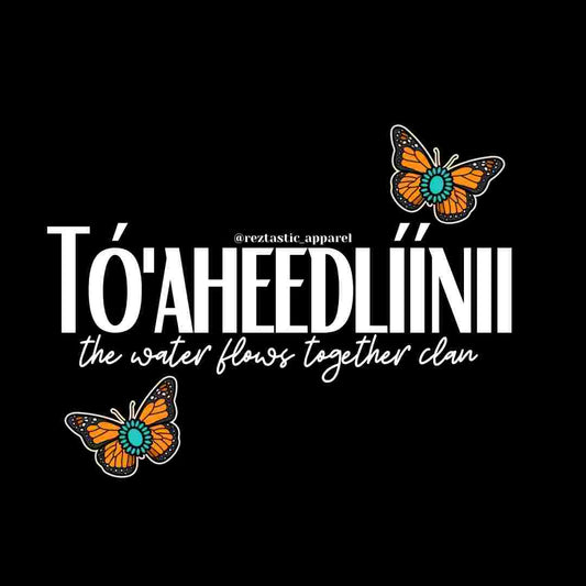 Tó'aheedlíinii- The Water Flows Together Clan- Cluster Butterflies- T-Shirt