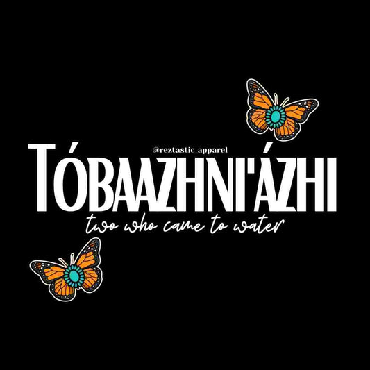 Tóbaazhni'ázhi- Two Who Came to Water Clan- Cluster Butterflies- T-Shirt