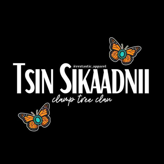 Tsin Sikaadnii- Clamp Tree Clan- Cluster Butterflies- T-Shirt