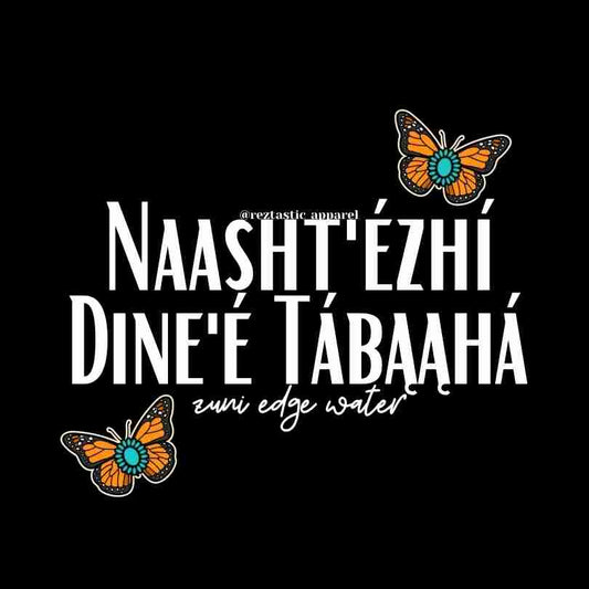 Naasht'ézhí Dine'é Tábąąhá- Zuni Edge Water Clan- Cluster Butterflies- T-Shirt