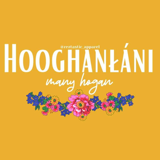 Hooghanłáni- Many Hogan Clan- Floral Scarf- T-Shirt