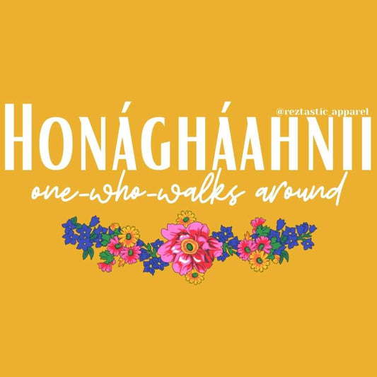 Honágháahnii- One Who Walks Around Clan- Floral Scarf- T-Shirt