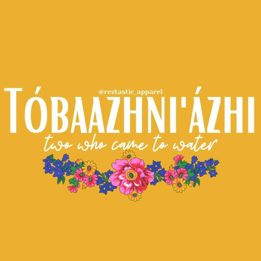 Tóbaazhni'ázhi- Two Who Came to Water Clan- Floral Scarf- T-Shirt