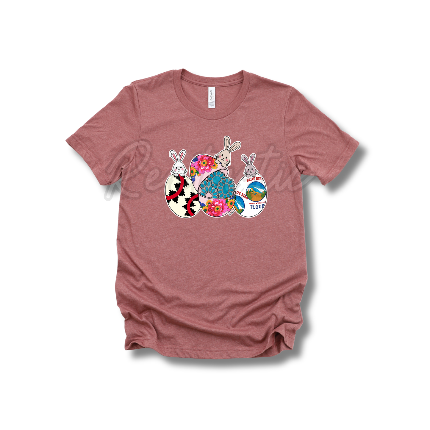 Turquoise & Bunnies- Youth- T-Shirt