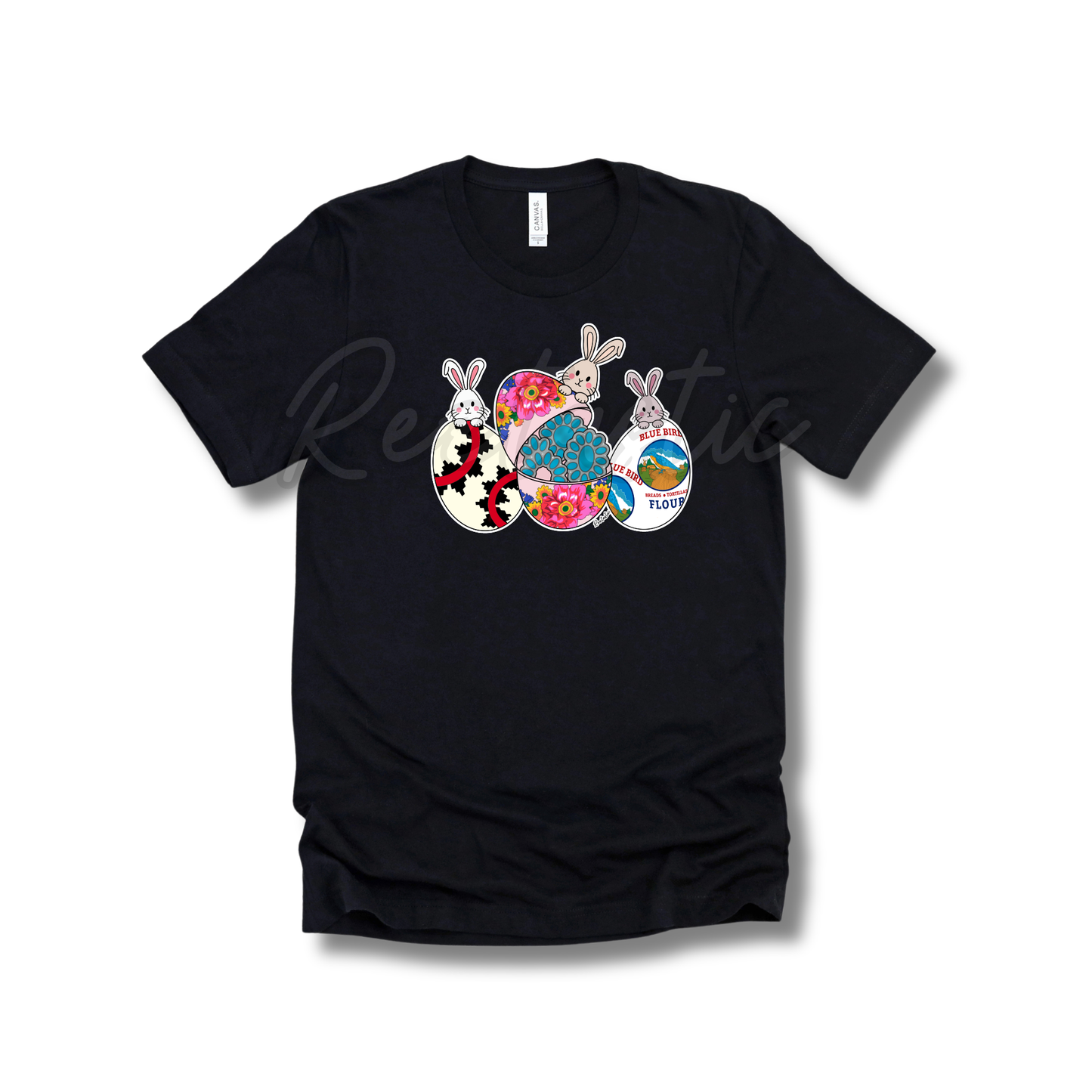 Turquoise & Bunnies- Youth- T-Shirt