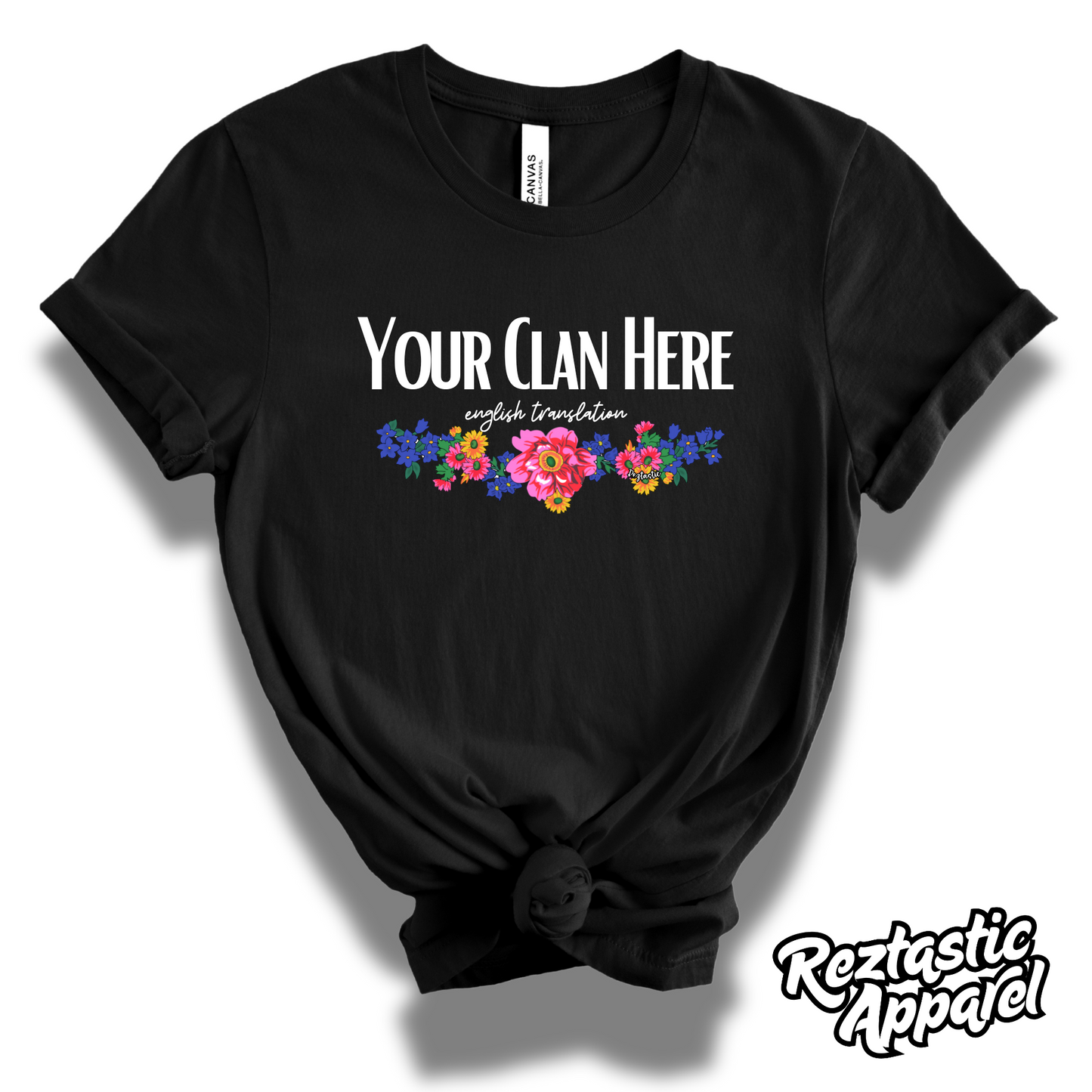 'Áshįįhi - Salt People Clan- Floral Scarf T-Shirt