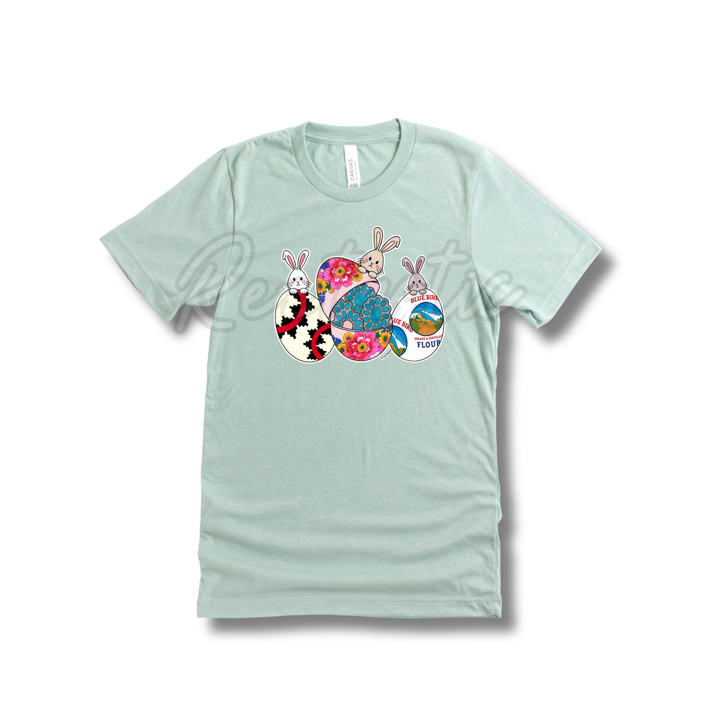 Turquoise & Bunnies- Youth- T-Shirt