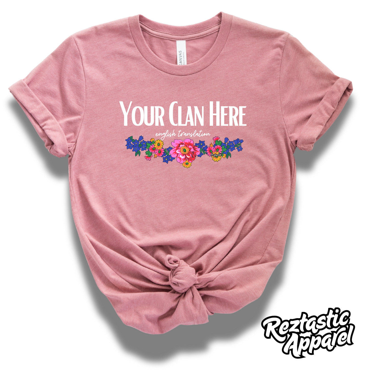 'Áshįįhi - Salt People Clan- Floral Scarf T-Shirt
