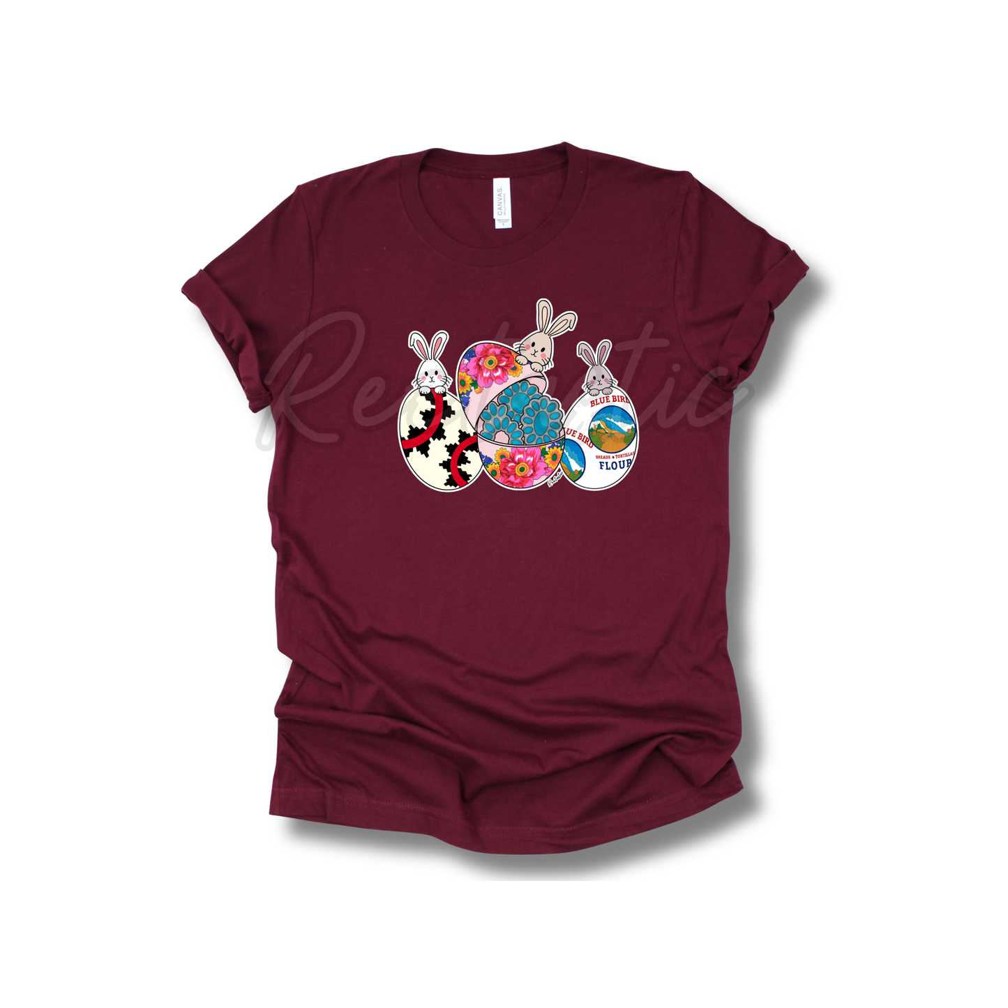 Turquoise & Bunnies- Youth- T-Shirt
