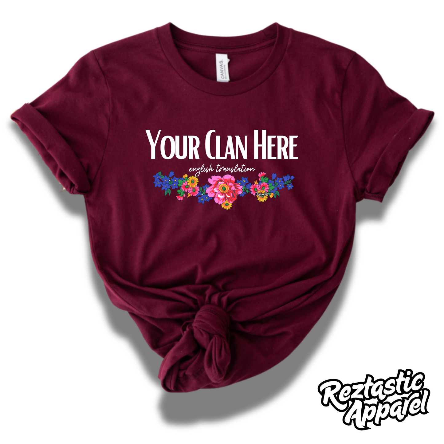 'Áshįįhi - Salt People Clan- Floral Scarf T-Shirt