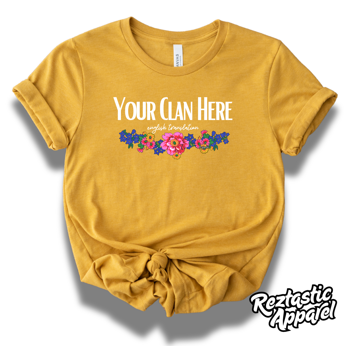 'Áshįįhi - Salt People Clan- Floral Scarf T-Shirt