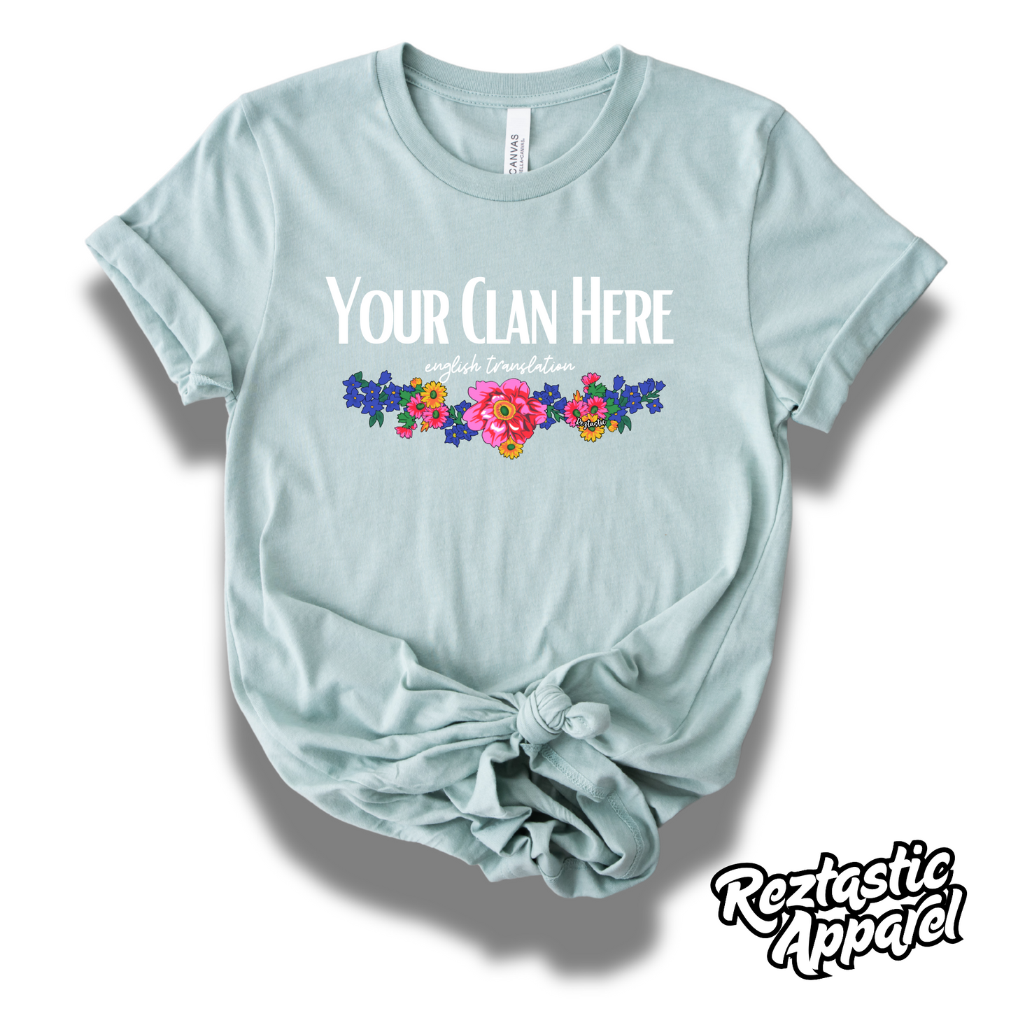 Bilagáana - European People Clan- Floral Scarf- T-Shirt