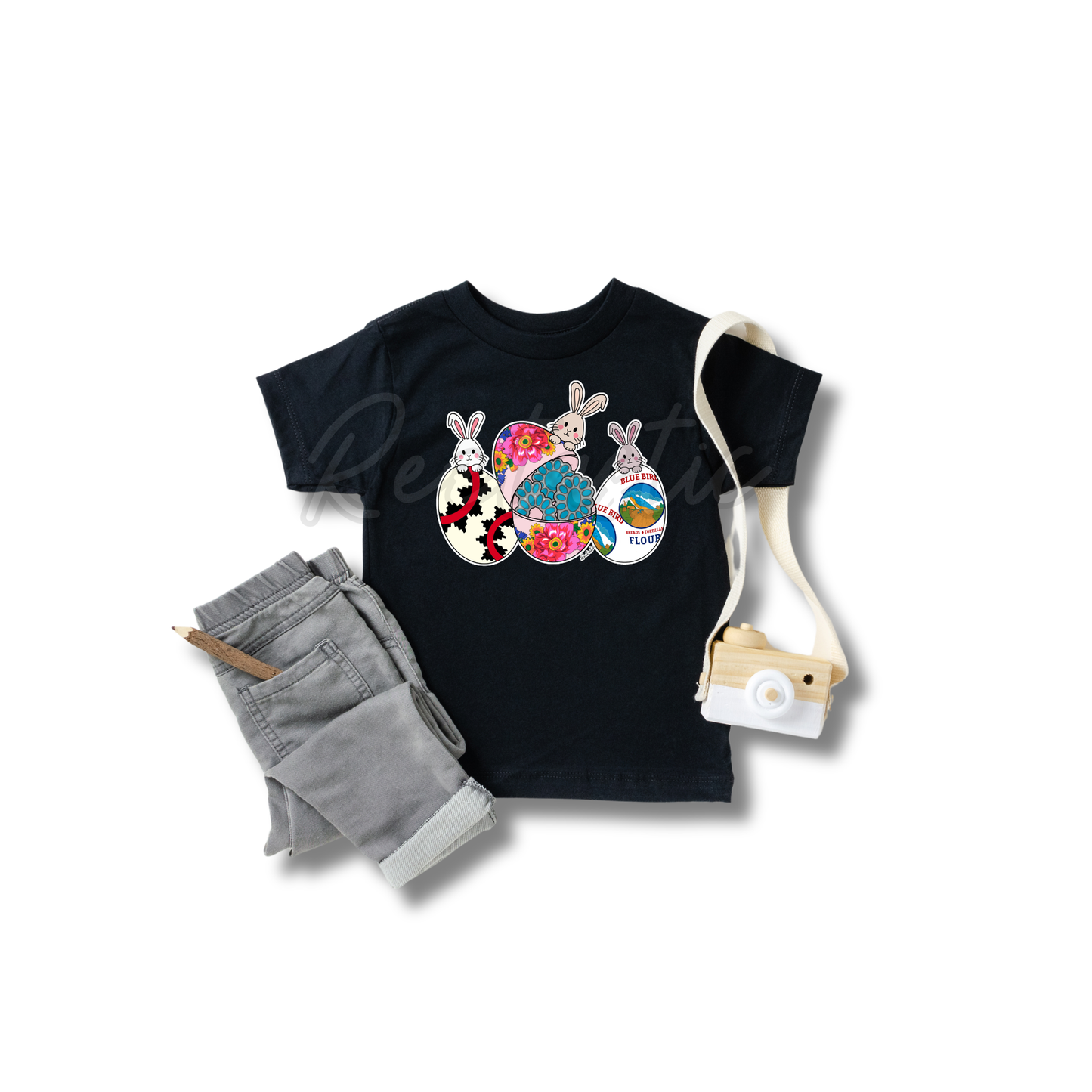 Turquoise & Bunnies- Toddlers- T-Shirt