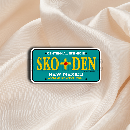 New Mexico- Sko-den Plate - Sticker