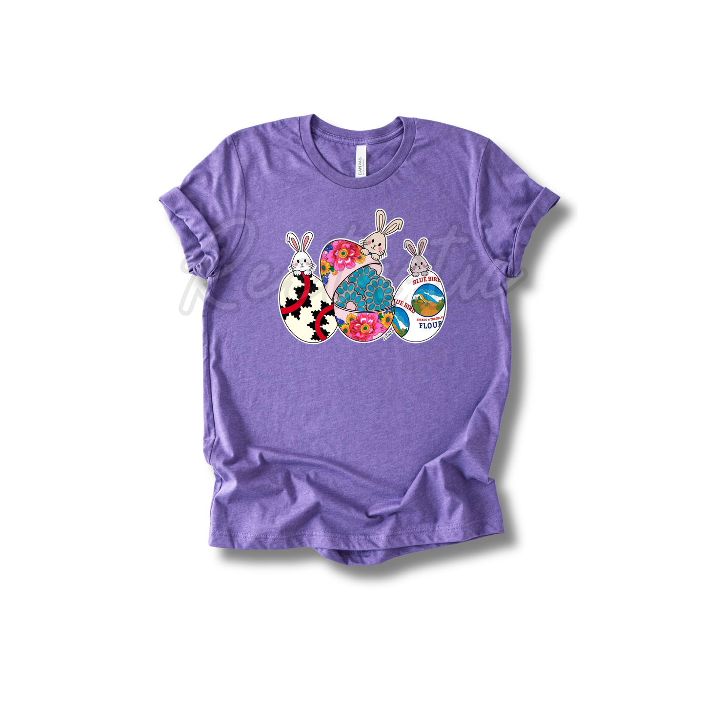 Turquoise & Bunnies- Youth- T-Shirt